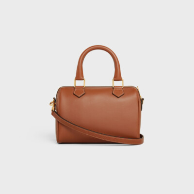 NEW CELINE 113773DU3 SMALL BOSTON IN SMOOTH CALFSKIN LEATHER TAN
