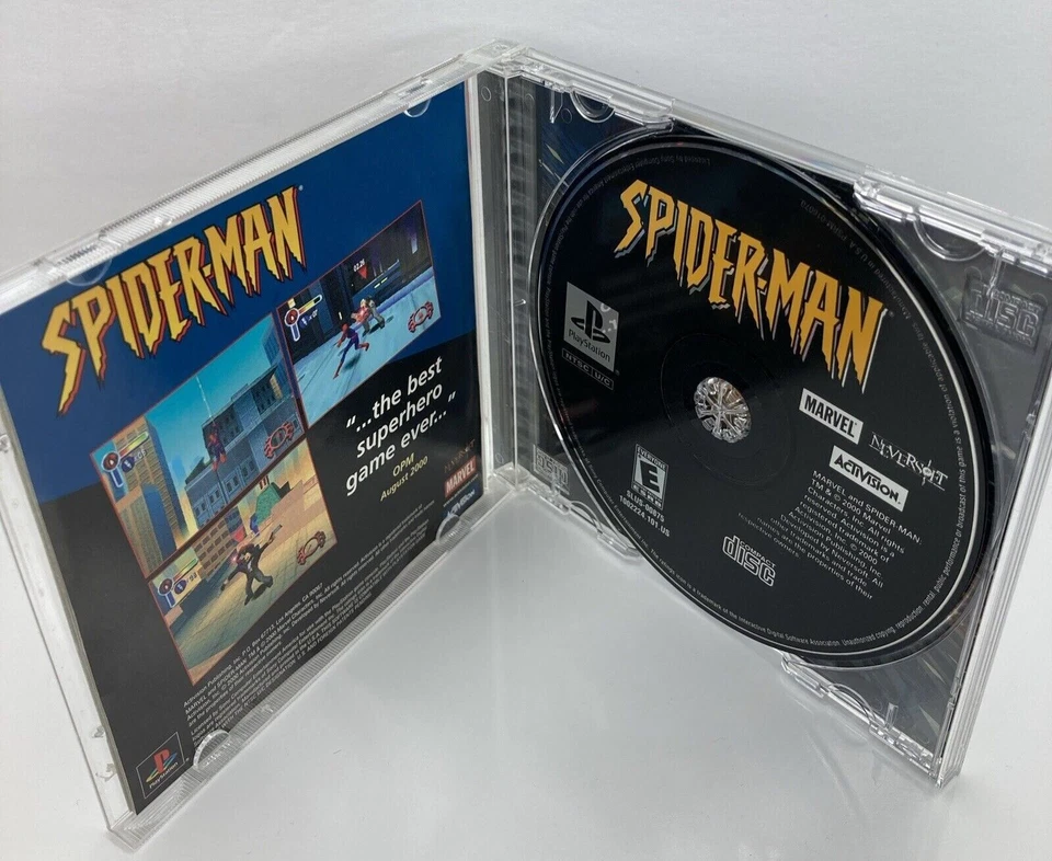Spider-Man (SONY PlayStation 1, 2000) PS1 BLACK LABEL COMPLETE PRISTINE NEW MINT - Image 2 of 4