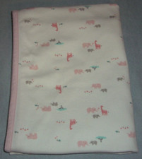Carter's Just One You ELEPHANT GIRAFFE Baby Blanket Pink Gray White 31x 31
