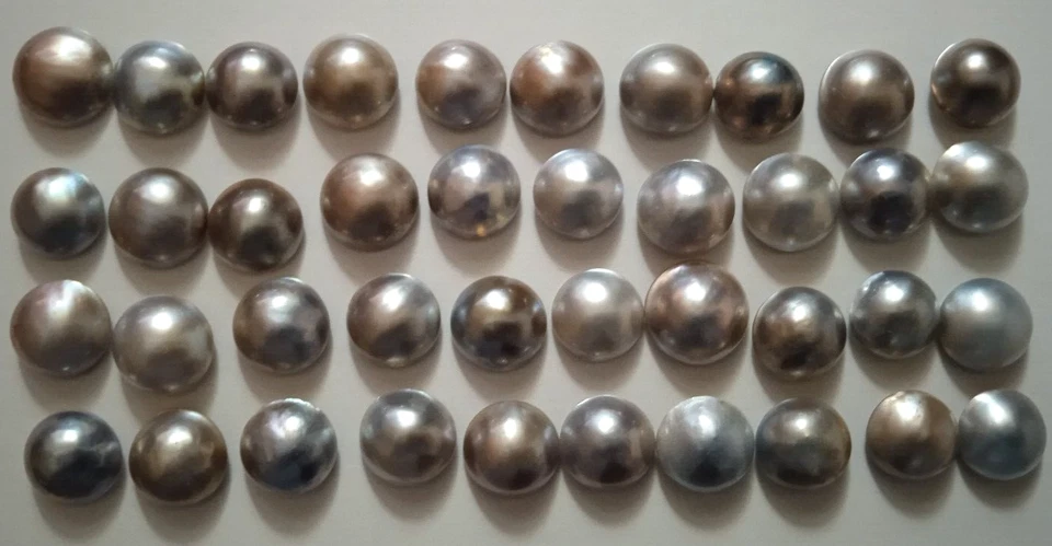 Lotto Perle mabè Coltivate 40pc Lot Pearls Cultured Thaiti JAPAN 10-11mm Orafo - Immagine 2 di 4