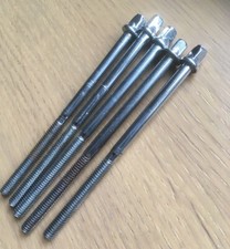 Lot of 5 - 100mm Long Square Head Drum Tension Bolts, Standard Thread