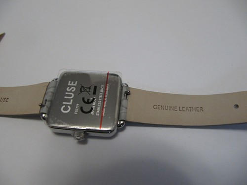 Cluse La Tetragone CL60018 Women Watch Silver Soft Grey Alligator Leather Strap - Picture 10 of 11