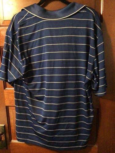 MENS PGA TOUR SIZE LARGE BLUE STRIPED GOLF / POLO SHIRT - Picture 3 of 3