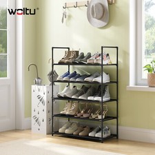 WOLTU 5 Ebenen Schuhregal Schuhablage Schuhaufbewahrung Regal 61x28x89cm Schwarz
