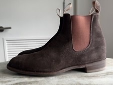 RM WILLIAMS COMFORT CRAFTSMAN CHOCOLATE BROWN SUEDE CHELSEA BOOTS 13 F / US 14