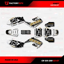 White & Gold Shift Racing Graphics Kit fit Honda Cr125 Cr250 02-07 CR 125 250