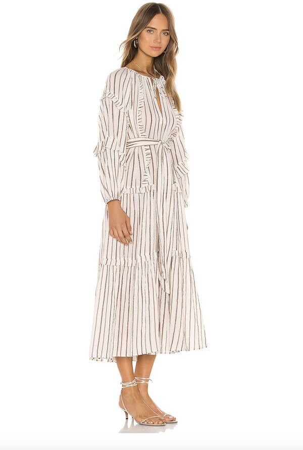 Ulla Johnson NEW Imari Midi Dress In Cream Multi Oversized Size 2 image 9