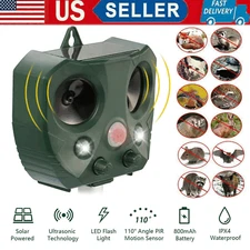 Upgraded Solar Ultrasonic Animal Repellent Dog Cat Skunk Deer Raccoon For Garden