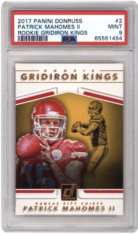 2017 Panini Donruss - Rookie Gridiron Kings Patrick Mahomes II #2 (RC) KC PSA 9