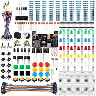 Miuzei Basic Starter Kit für Arduino Projekte mit Steckboard, Power Supply 