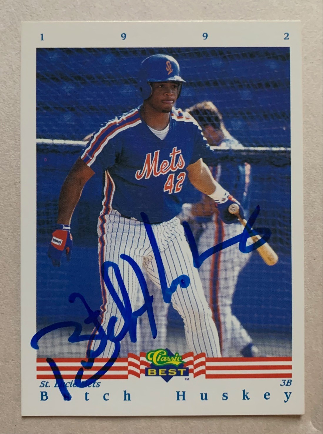 Butch Huskey 1992 Classic Best signed auto in-person IP autograph card Mets #273