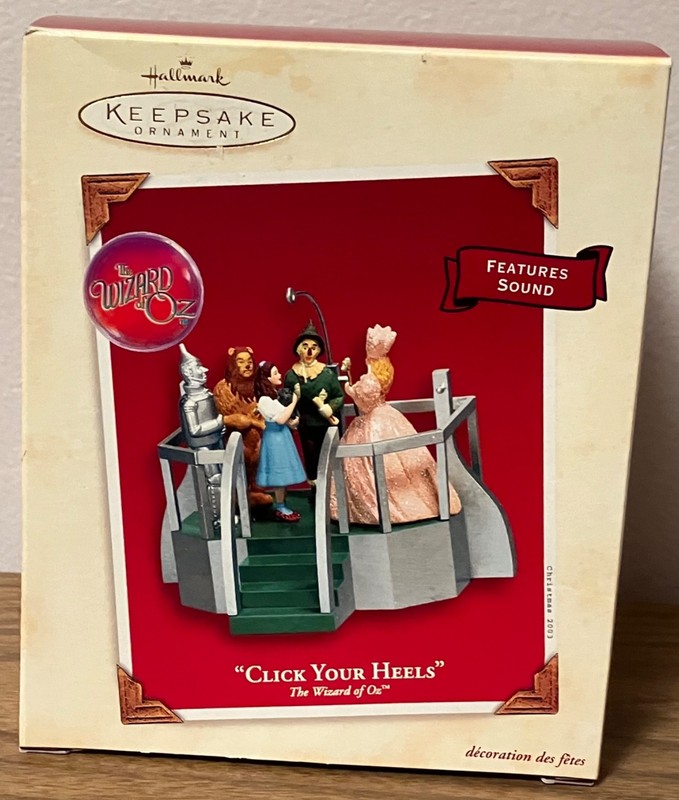2003 Hallmark Wizard of Oz ornament, Click Your Heels, tested- sound works