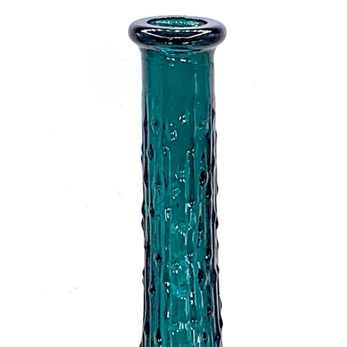 Vintage Empoli Glass Wax Drip Bamboo Genie Bottle Teal NO STOPPER 15.25" - Picture 2 of 8