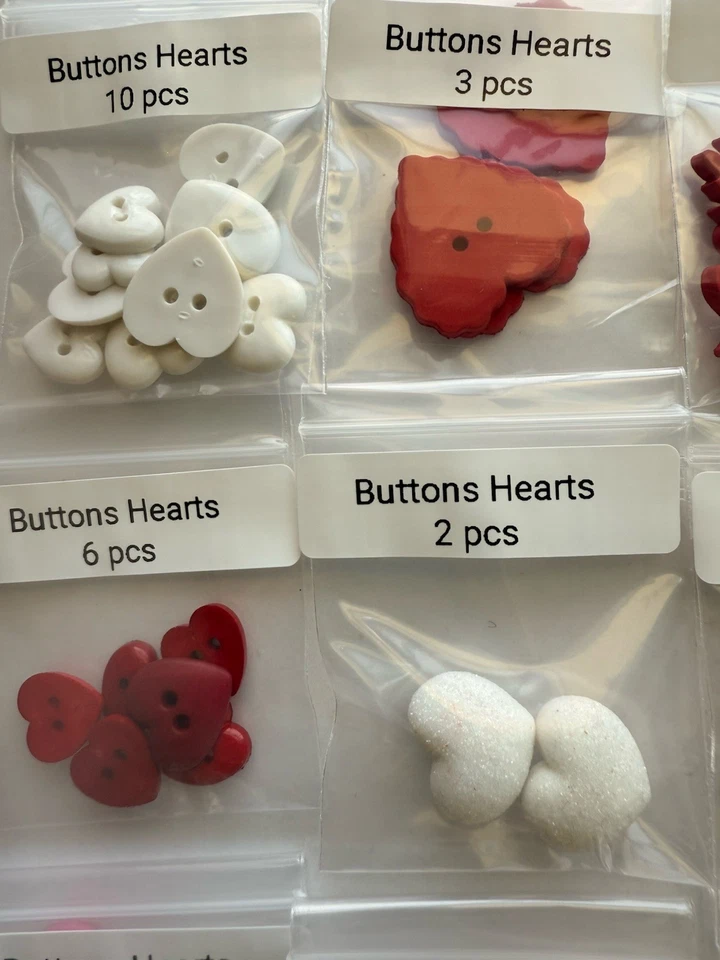 74 pieces HEARTS Embellishments Buttons Metal Charms Cherub Love Rivets Button - Image 4 of 4