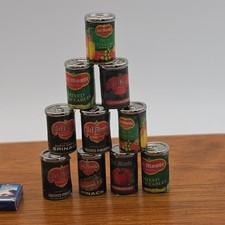 Vintage Miniature Play Food Grocery Lot Del Monte Canned Goods Old El Paso 12pc