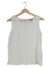 Street One Damen Top Gr. 36/S Ärmellos Viskose Spitze Weiß Alltag