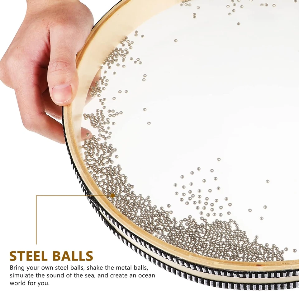 2 Pezzi Sea Wave Drum - Tamburo Oceanico Trasparente 30 Cm Con Sfere in Acciaio  - Immagine 3 di 4