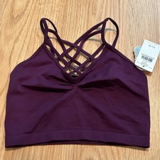 Buckle BKE Plum Front Strappy Bralette Seamless Lattice Cage