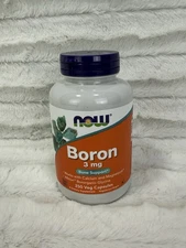 NOW FOODS Boron 3 mg 250 Veg Capsules (Exp 03/2030)
