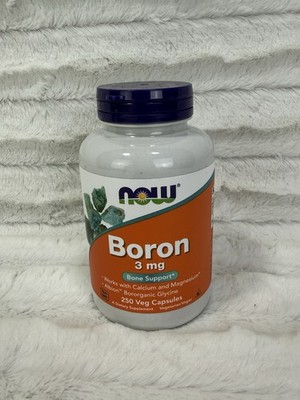NOW FOODS Boron 3 mg 250 Veg Capsules (Exp 03/2030)