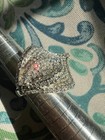 Vintage Joan Rivers Statement Ring Size 8 Silver Tone Pave 3-D NOS — photo 4