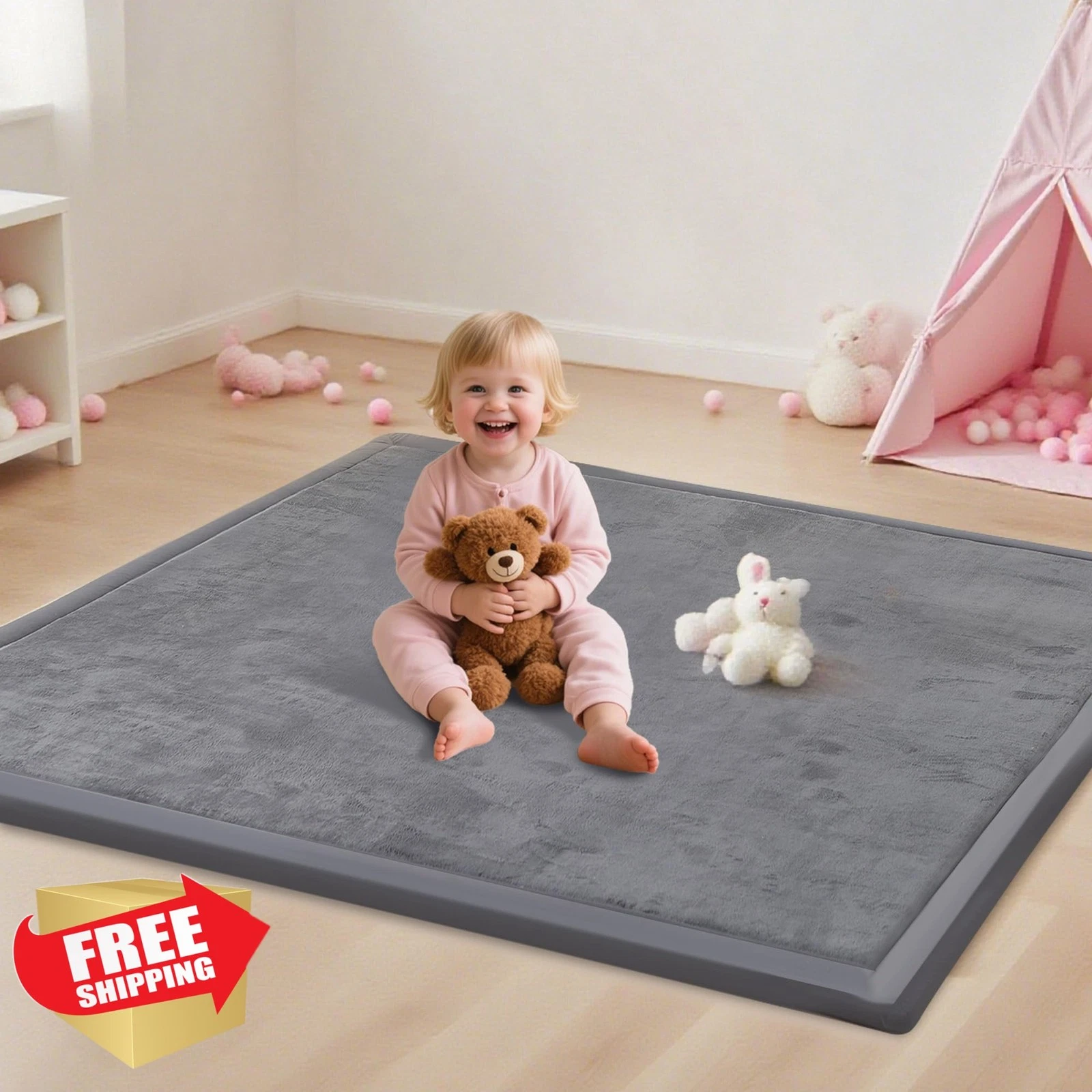 PapaMama Baby Play Mat Dark Grey 39x59x1.3