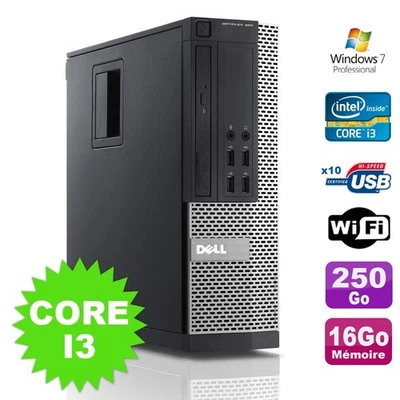 PC Dell Optiplex 990 SFF I3-2120 3.3GHz 16Go Disque 250Go DVD Wifi W7 - Photo 1/4
