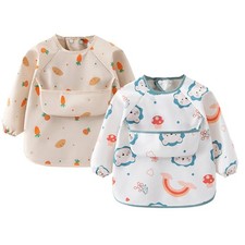 Long Sleeve Baby Bib, Full Sleeve Bib, Baby Toddler Waterproof Sleeved Bib Smock