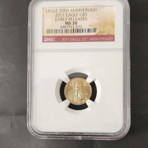 U.S. Mint American Eagle 2011 1/10 oz Gold NGC MS 70 25th Anniversary