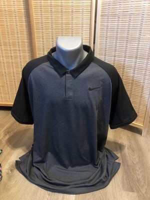 Nike Golf SS Men's Polo Shirt Dri-Fit Black and Gray XL Extra Large (H808)