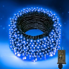 66FT 200 LED Blue String Lights Green Wire Waterproof 8 Modes Fairy Patio Party