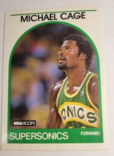 1989 Michael Cage Card #245 Seattle Supersonics Basketball NBA Hoops Flaws