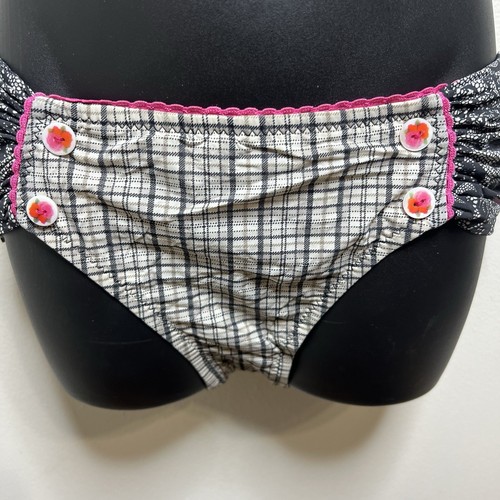 Vintage Betsey Johnson 3 Piece Lace Swimsuit Bikini Top Pink Black M Floral NWT - Picture 10 of 10