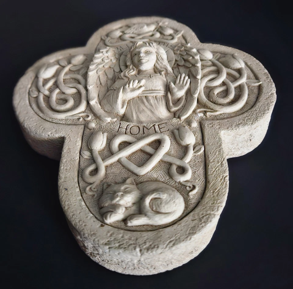 Placa de pared de piedra cruz celta Carruth Studio "Bendice esta casa" decoración 6"L Foto 2 de 4