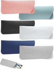 6 Pack Soft Eyeglass Cases Slim Reading Eyeglasses Cases Soft Leather Sunglasses