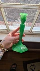 Vintage/Antique Fenton Art Glass 349 Colonial Jadeite Green Candlestick 8.5"H