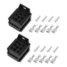 2Pcs Automotive 9-Pin Relay Socket with Terminals for 4/5 Pin Relays 