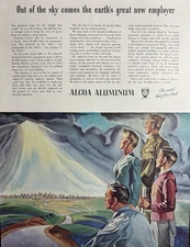 1944 Alcoa Aluminum WWII Metal Flies Best Out Of sky Air Freight VTG Print Ad