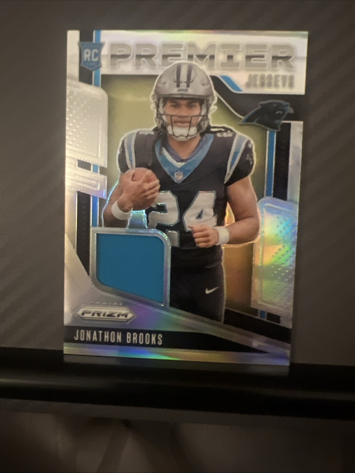 2024 Panini Prizm Jonathon Brooks Patch Prizm Premier Jerseys #PJ-JBS Panthers