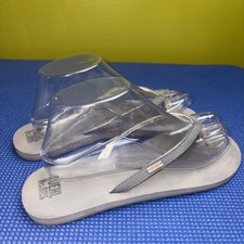 RARE Vintage Ruehl No. 925 women gray flip flops size 9-9.5M A F