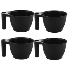 4 Pcs Dye Mixing Bowl Black Plastic Hair Accessories Color Mixer