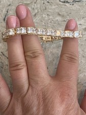 Victoria Wieck Gold Vermeil Sterling Absolute CZ Princess Peak Tennis Bracelet