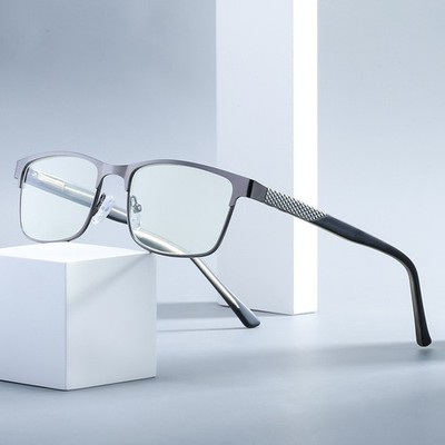 2x Herren Metall Rechteck Federscharnier Lesebrille 1,0 1,5 2,0 2,5 3 3,5 4 AT+