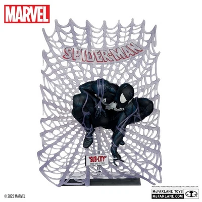 MCFARLANE TOYS McFarlane Marvel Exclusive Black Suit Spider Man 1:6th Scale Collectible with Sc
