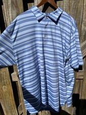 Peter Miller Summer Comfort Men  s 2xl, Blue Stripped Golf Polo