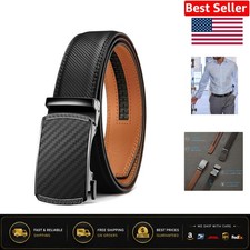 Men's Adjustable Ratchet Belt - Luxurious Leather for Ultimate Fit 32"-38"