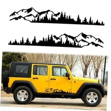 2Pcs Universal Mountain Tree Forest Vinyl Decals for Car Body Door Side Auto