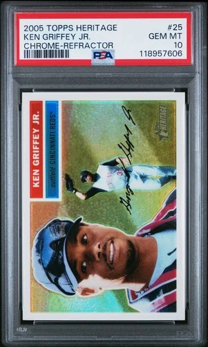 2005 Topps Heritage Chrome #25 Ken Griffey Jr. Chrome-Refractor PSA 10