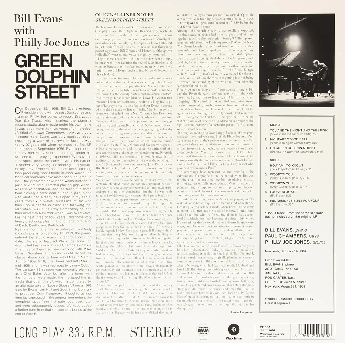 Bill Evans Green Dolphin Street + 1 Bonus Track (Vinyl)