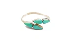 Vintage Native American Zuni Sterling Silver Turquoise Ring Size 10 Adjustable